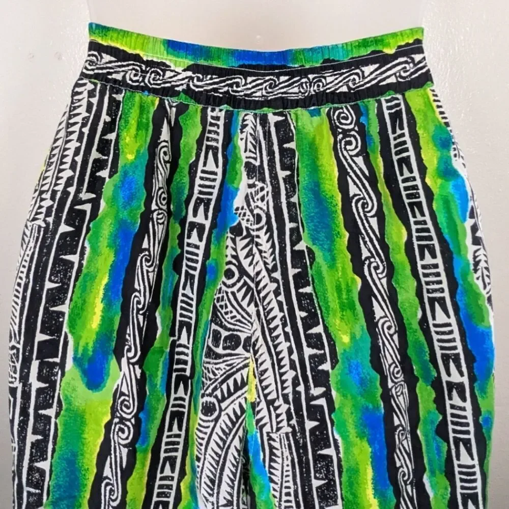 VTG Hattie Carnegie Silk 80s Maximalist Summer Art to Wear Beachy Coastal Shorts